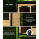 Load image into Gallery viewer, i.Pet Dog Kennel Extra Large Wooden Outdoor Indoor Puppy Pet House Cabin Crate Weatherproof