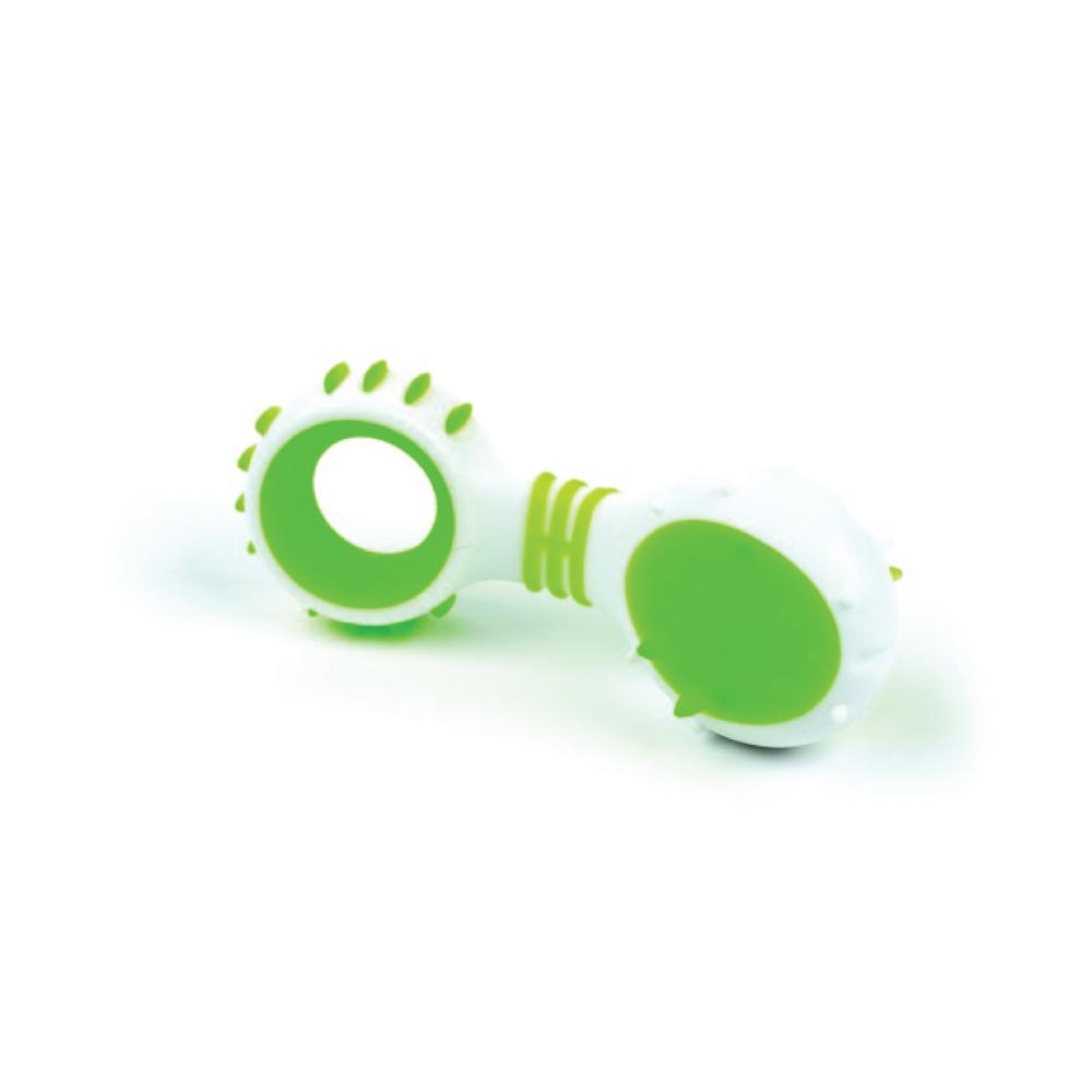 Dog Dental Rattle - Puppy Teething + Cleaning Gums Rubber Ridges Chew