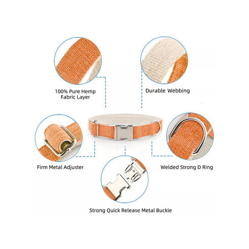 Natural Hemp & Cotton Dog Collar