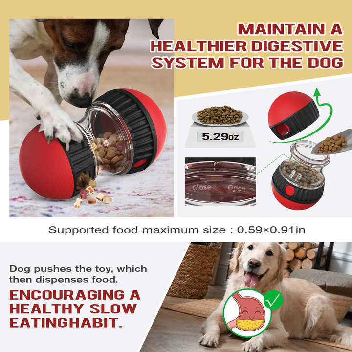 Interactive Dog Slow Feeder Toy - Food Dispenser Ball for Healthy Digestion
