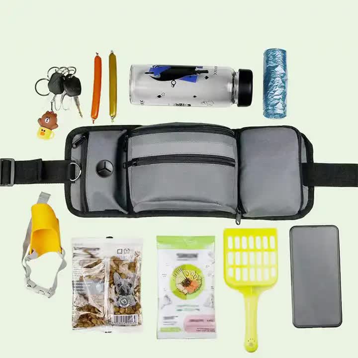 Portable Dog Training Bag - Multi-Function Pet Snack Pouch, Waste Bag Holder, and Training Waist Bag for Dog Walking and Outdoor Adventures