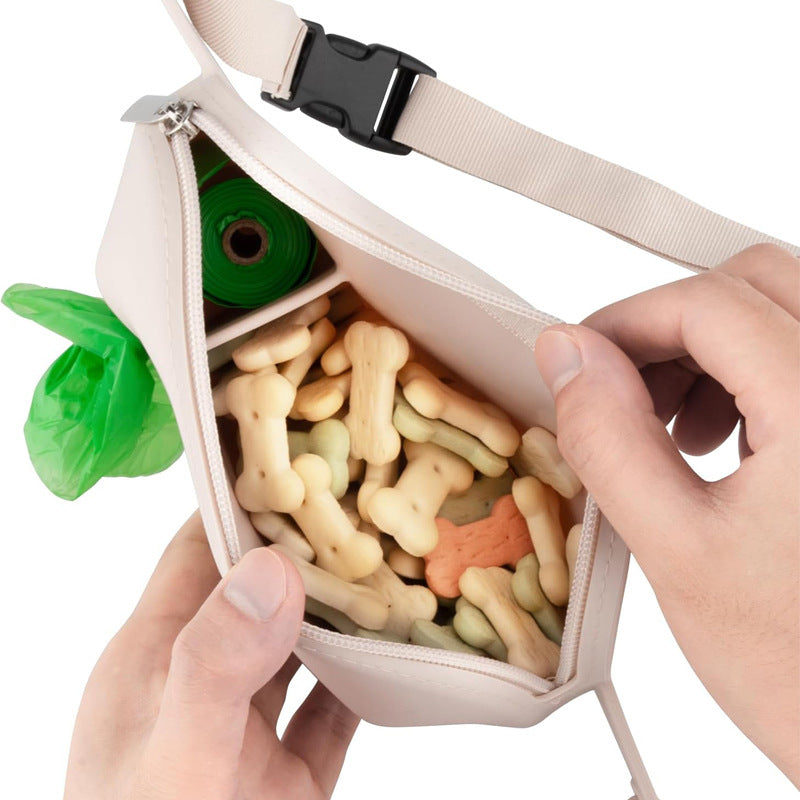Silicone Pet Treat Pouch for Dog Training - Portable Waist Bag with Waste Bag Holder