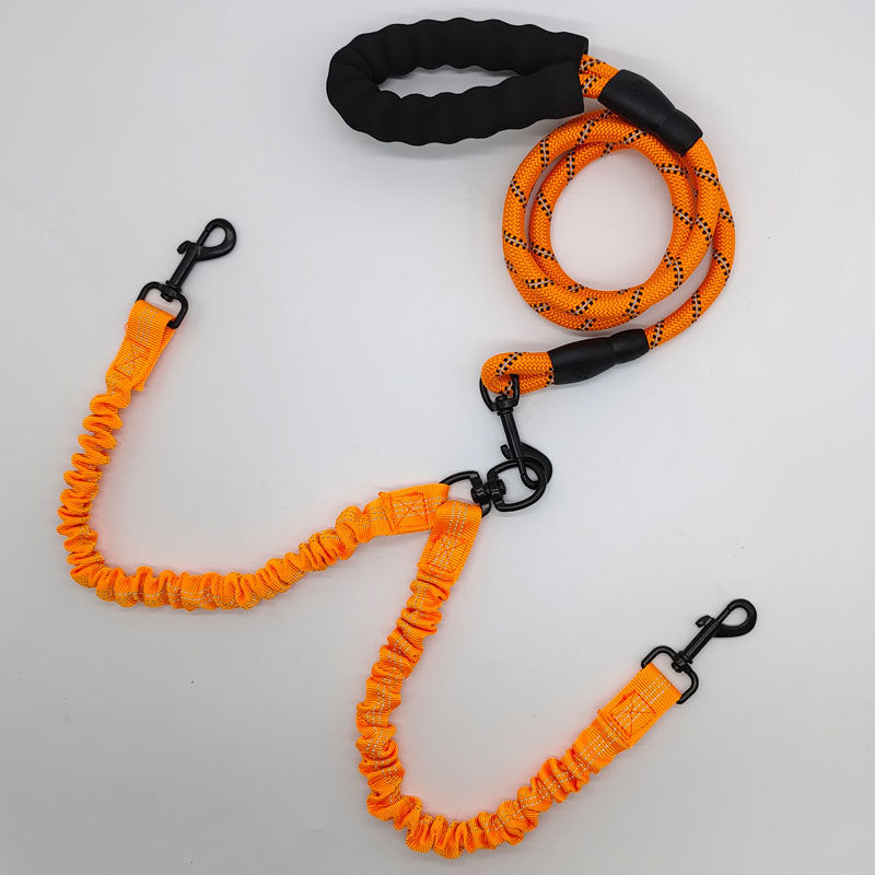 Pet Double-Ended Rope + 1.5M Leash - Easy to walk two dogs, tangle-free design