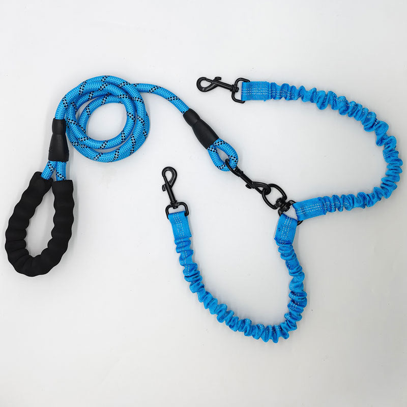 Pet Double-Ended Rope + 1.5M Leash - Easy to walk two dogs, tangle-free design