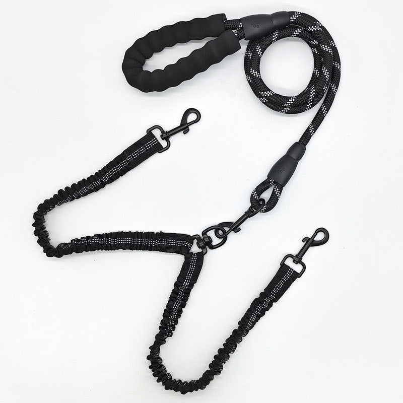 Pet Double-Ended Rope + 1.5M Leash - Easy to walk two dogs, tangle-free design