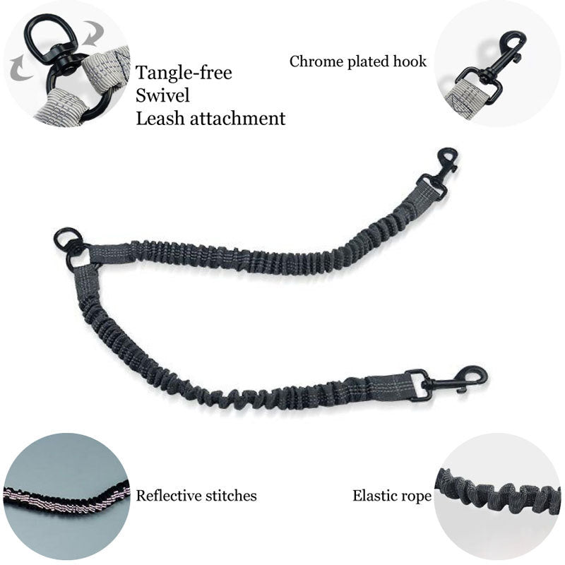 Pet Double-Ended Rope + 1.5M Leash - Easy to walk two dogs, tangle-free design