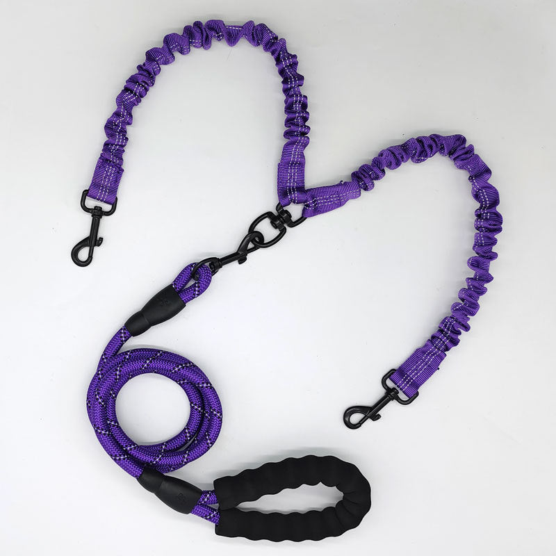 Pet Double-Ended Rope + 1.5M Leash - Easy to walk two dogs, tangle-free design