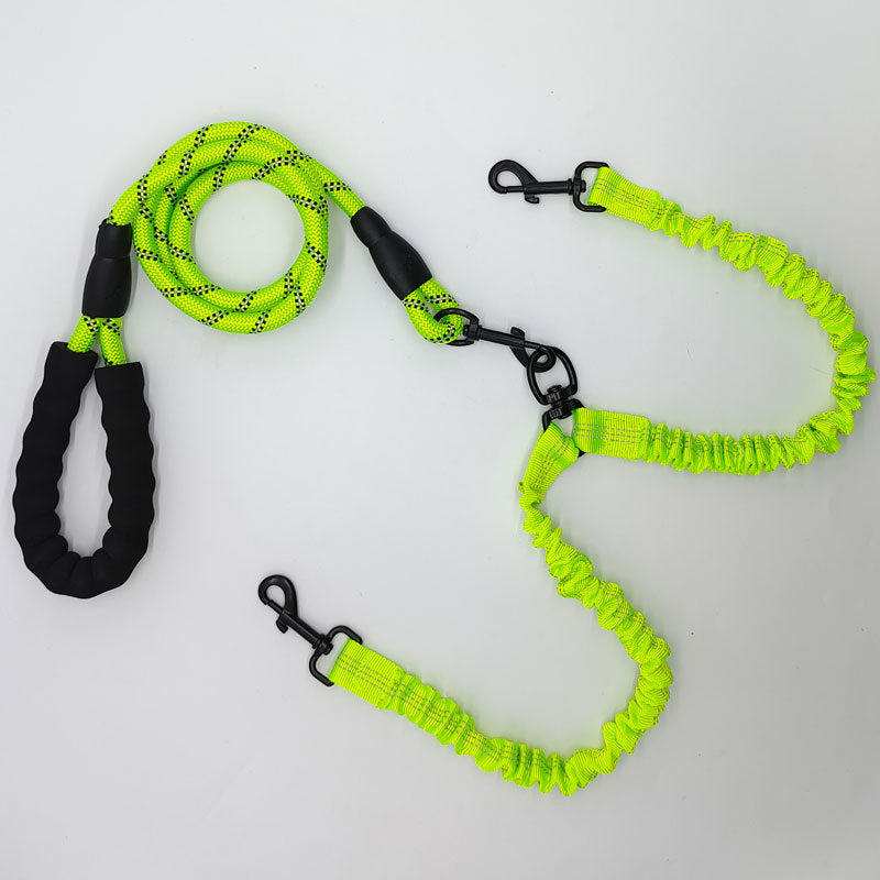 Pet Double-Ended Rope + 1.5M Leash - Easy to walk two dogs, tangle-free design