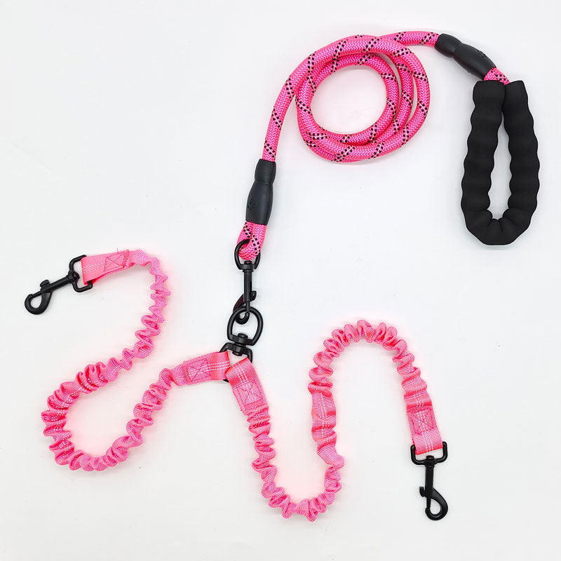 Pet Double-Ended Rope + 1.5M Leash - Easy to walk two dogs, tangle-free design