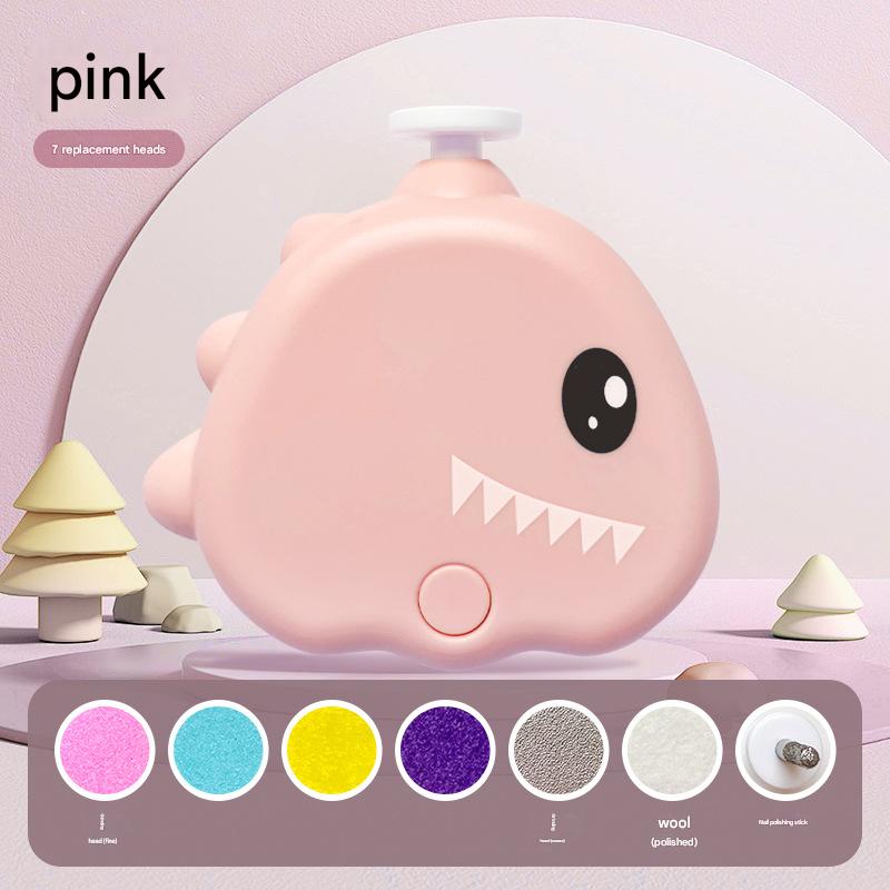 Cute Dinosaur Electric Pet Nail Grinder - 3-Speed, Low Noise, USB-C for Dogs & Cats
