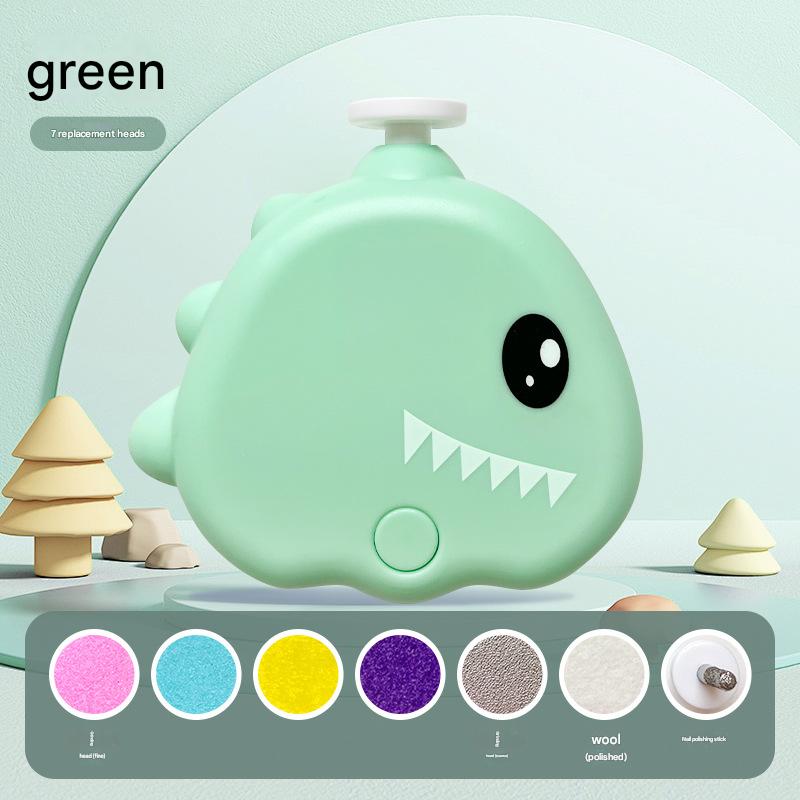 Cute Dinosaur Electric Pet Nail Grinder - 3-Speed, Low Noise, USB-C for Dogs & Cats