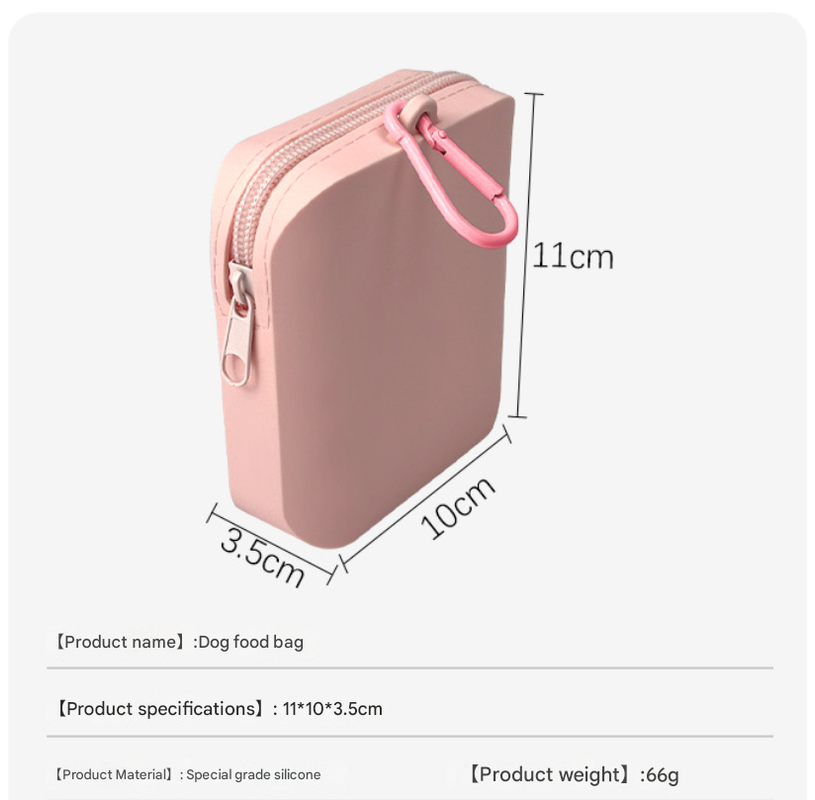 Silicone Dog Treat Pouch (Set of 2) - Waterproof, Portable for Training & Walks