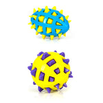 Load image into Gallery viewer, YES4PETS 2 x Large Dog Puppy Rubber Spike TPR Football Ball Dental Hygiene Chew Play Toy
